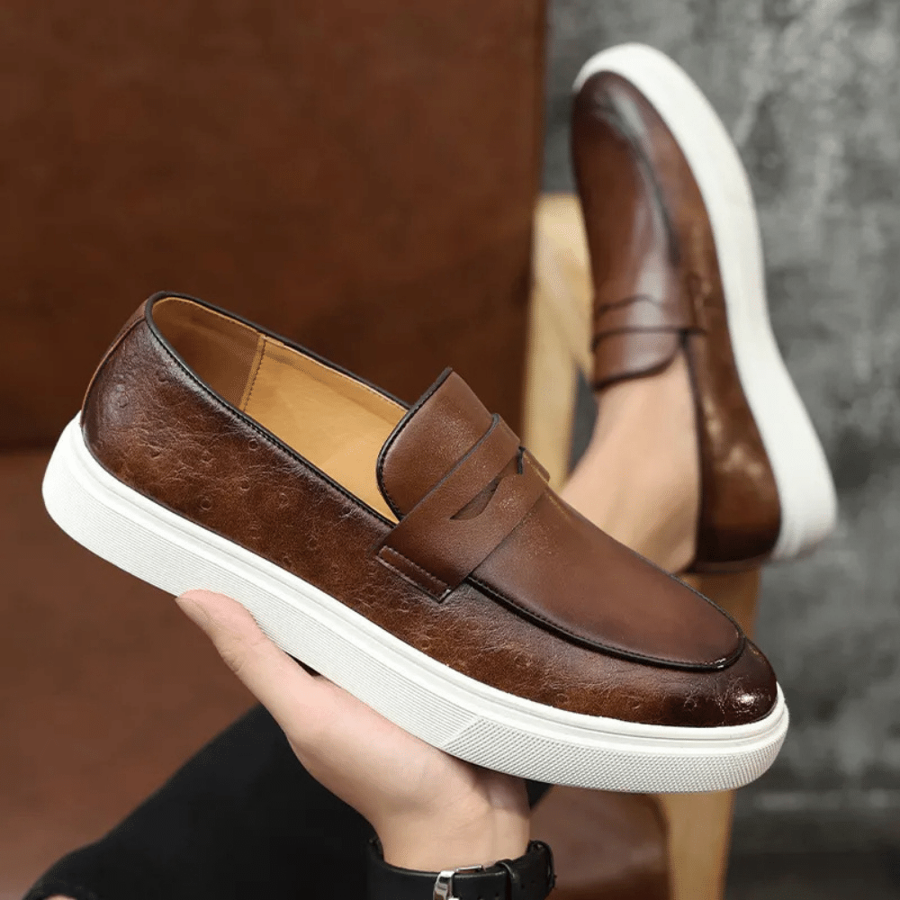 Leren mocassin instapper voor heren van Verno