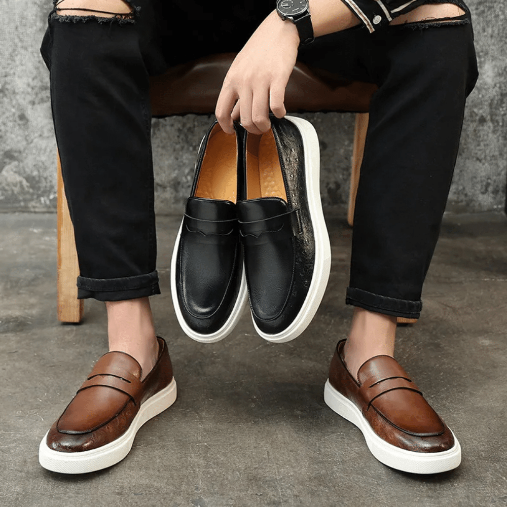 Leren mocassin instapper voor heren van Verno