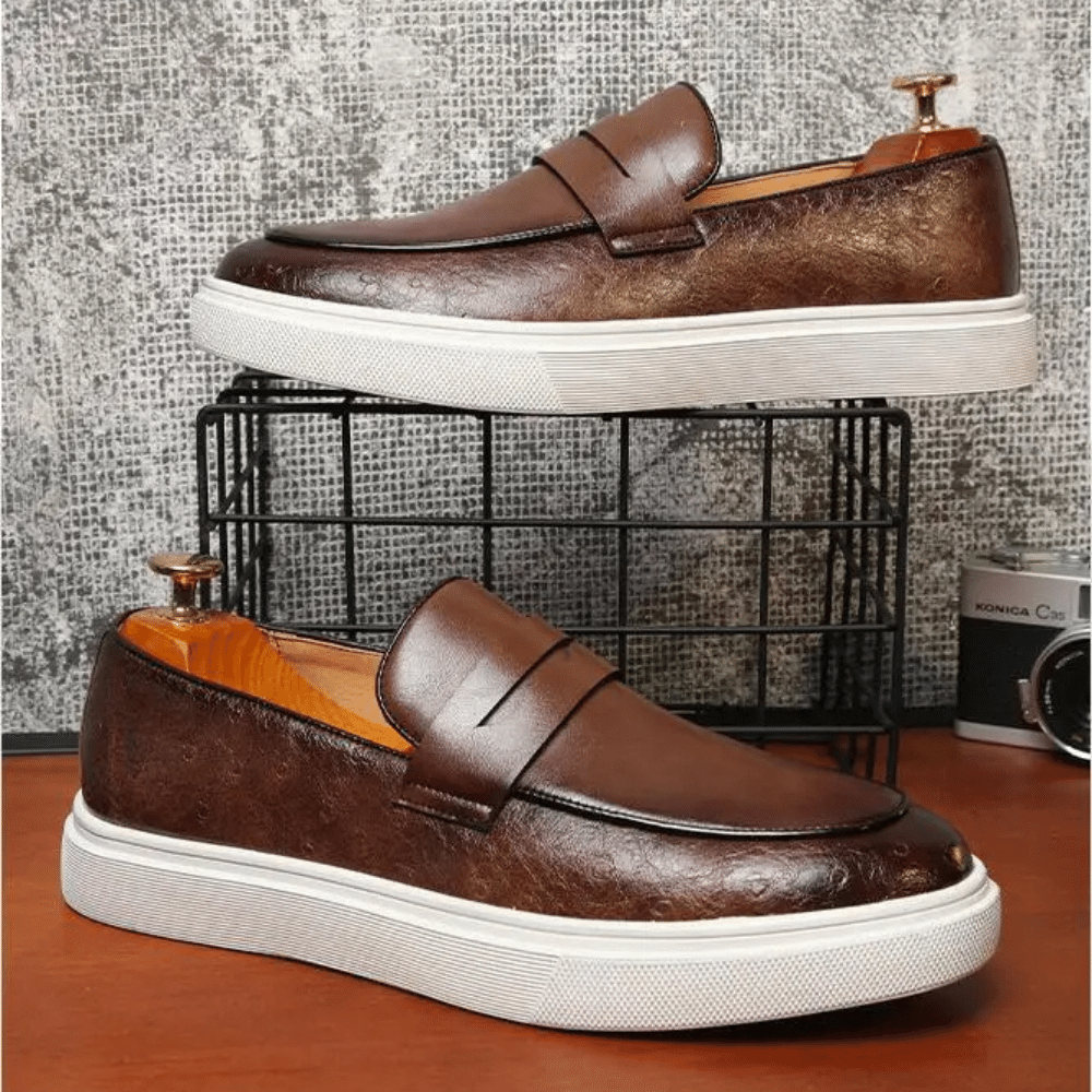Leren mocassin instapper voor heren van Verno
